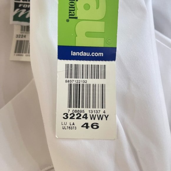 Mens Lab Coat Consultation Scrub Jacket 46 White Landau 3224 Relaxed Fit XL - Picture 5 of 11